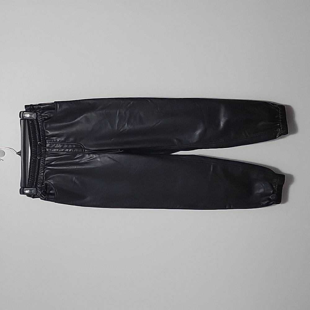 Womens Express High Waisted Faux Leather Joggers Size XS